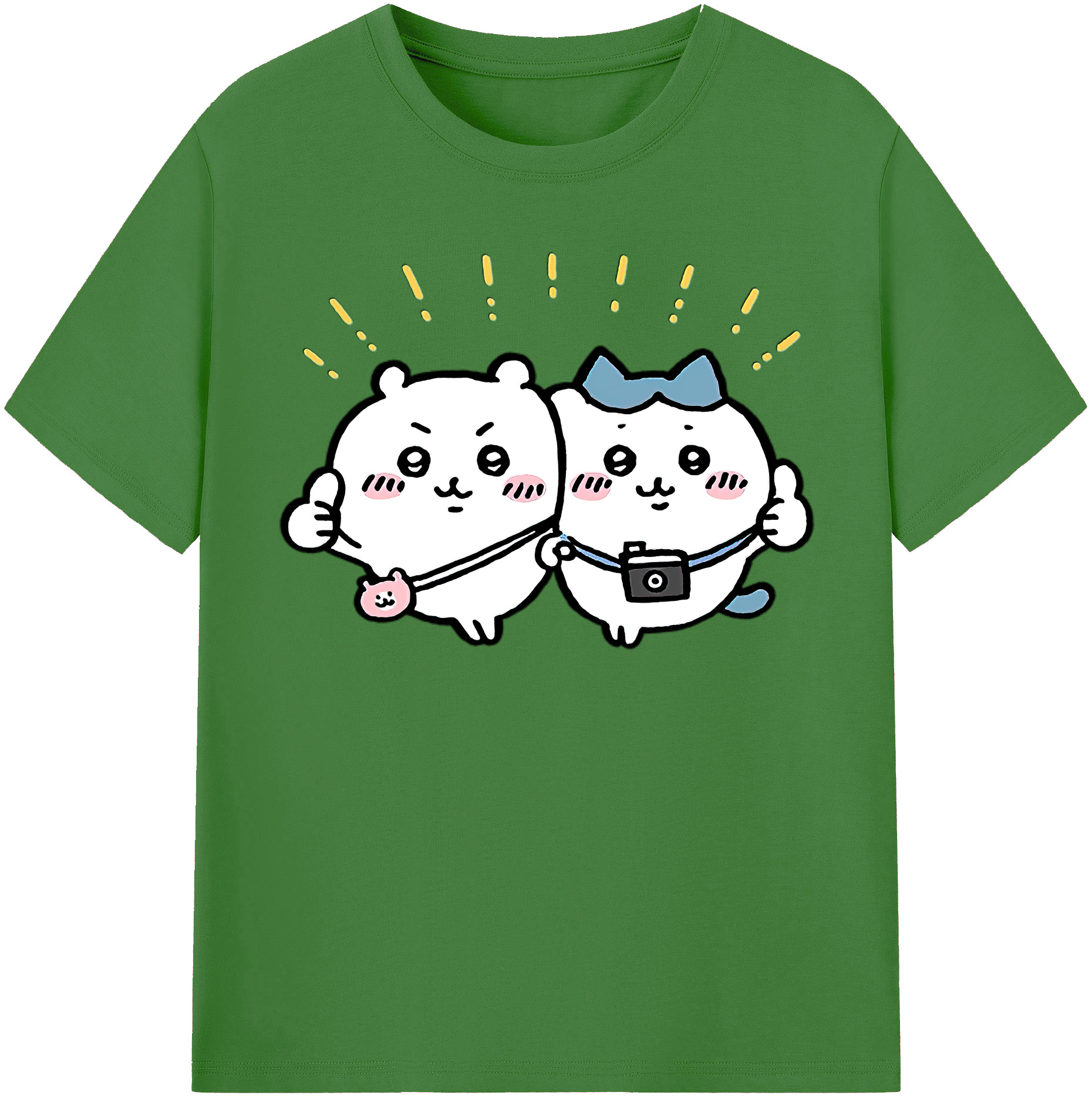 （画像用） ちいかわ ちいかわ Chii-kawa chiikawa レディースカジュアルプリントTシャツ（綿100％）